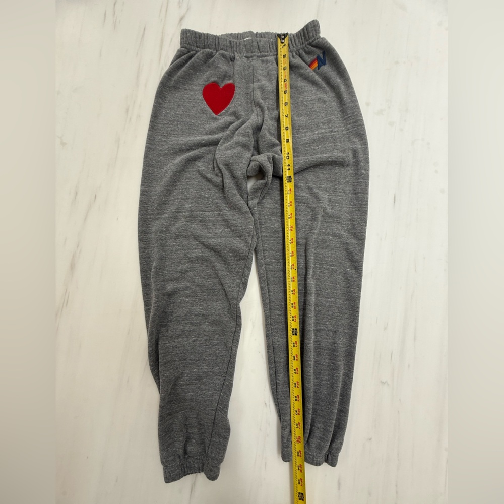 Aviator Nation Gray Joggers with Red Heart Women’s SMALL - Picture 4 of 6